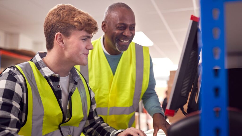 Image of two men workplace communication